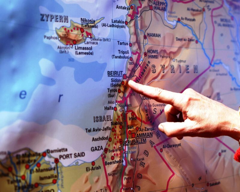 Der Libanon auf der Landkarte