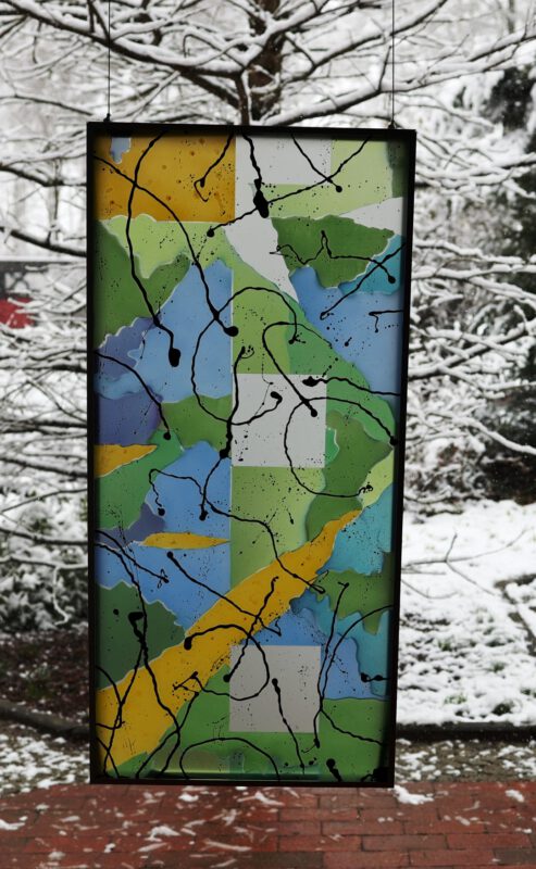 Blick aus dem Vortragsraum in die Winterlandschaft 