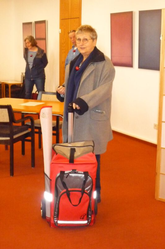 Ankunft der Kontaktclownin auf der Palliativstation